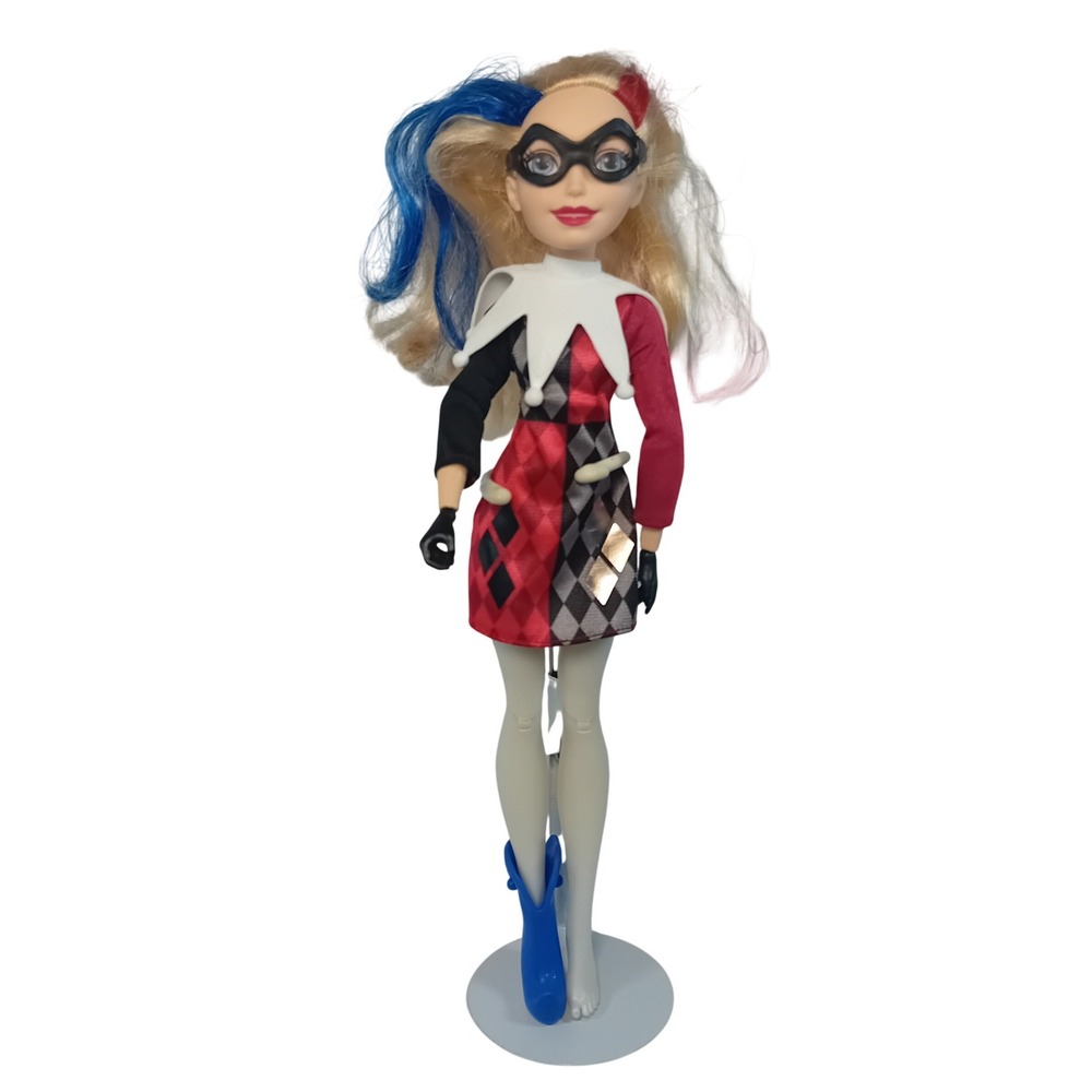 Mattel DC Super Hero Girls Harley Quinn Doll Classic Harlequin Outfit Batman 12"
